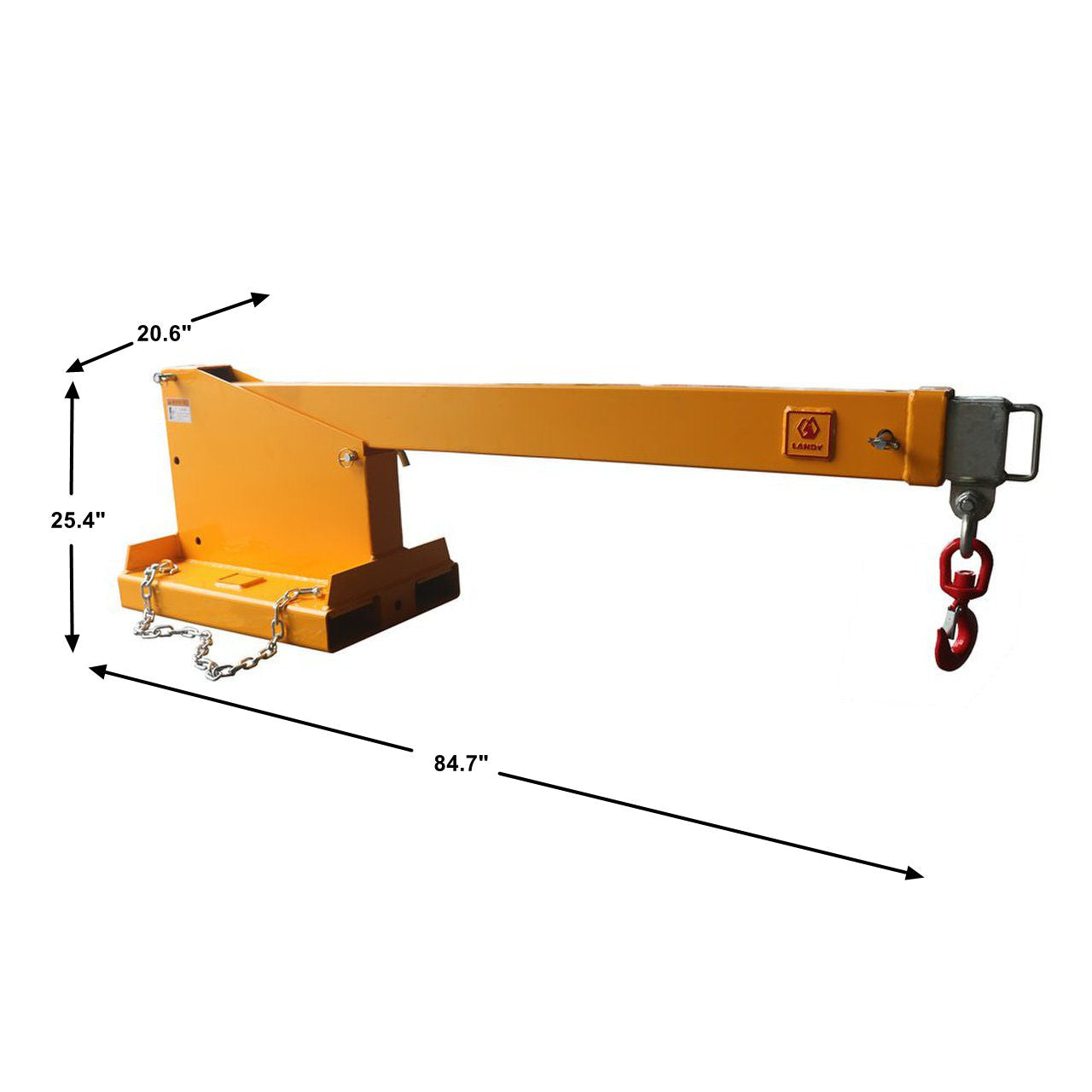 Landy Attachments Fork Mounted Telescoping Crane Jib Boom, Forklift Jib Boom Crane, Forklift Mobile Crane, Forklift Boom Attachment