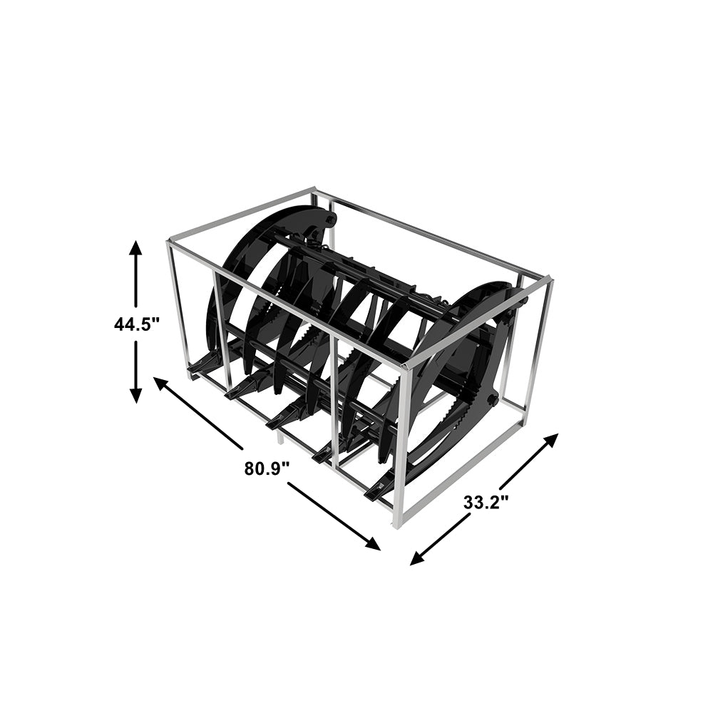 Landy Attachments 72'' Extreme Skid Steer Root Grapple Rake Universal Mount