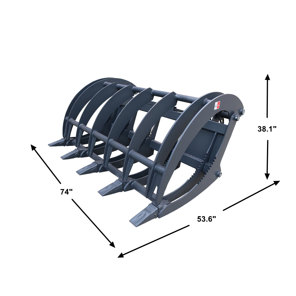 Landy Attachments 72'' Extreme Skid Steer Root Grapple Rake Universal Mount