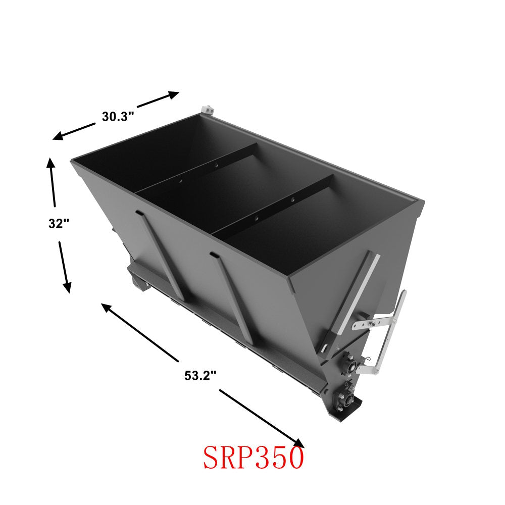 Landy Attachments Skid Steer Hydraulic Salt Spreader Attachment for Tractor Front Loader SPR350 - 0