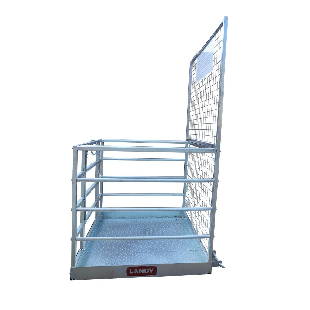 Landy Attachments 48'' x 45'' 2 Person Forklift Safety Lift Platform Cage