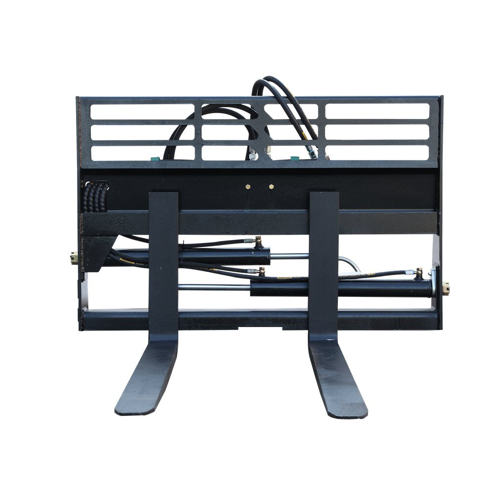 Landy Attachments Skid Steer Hydraulic Positioning Pallet Forks 2000kg Load Capacity