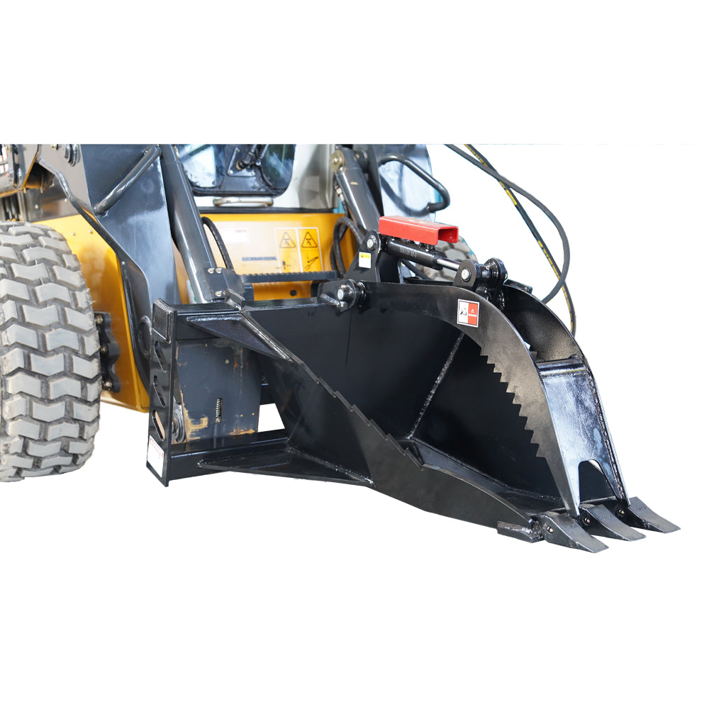 Landy Attachments Skid Steer Extreme Duty Stump Bucket Grapple Attachments for Uprooting Tree Stumps, Fit Universal Mount Plate