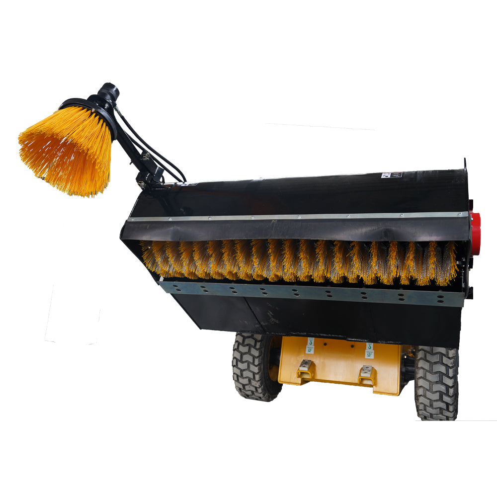 Landy Attachments 72" Skid Steer Pick up Box Broom Sweeper with Edge Brush