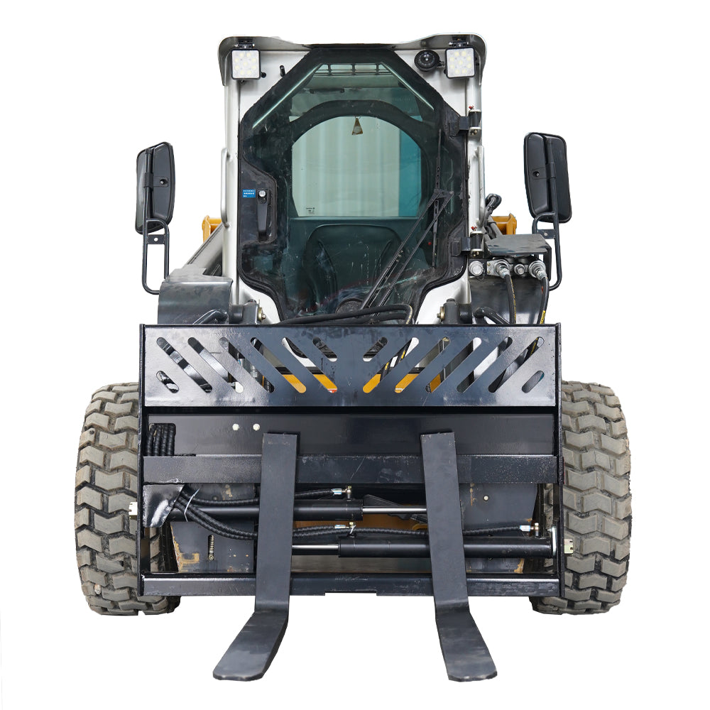 Landy Attachments Skid Steer Hydraulic Positioning Pallet Forks 2000kg Load Capacity