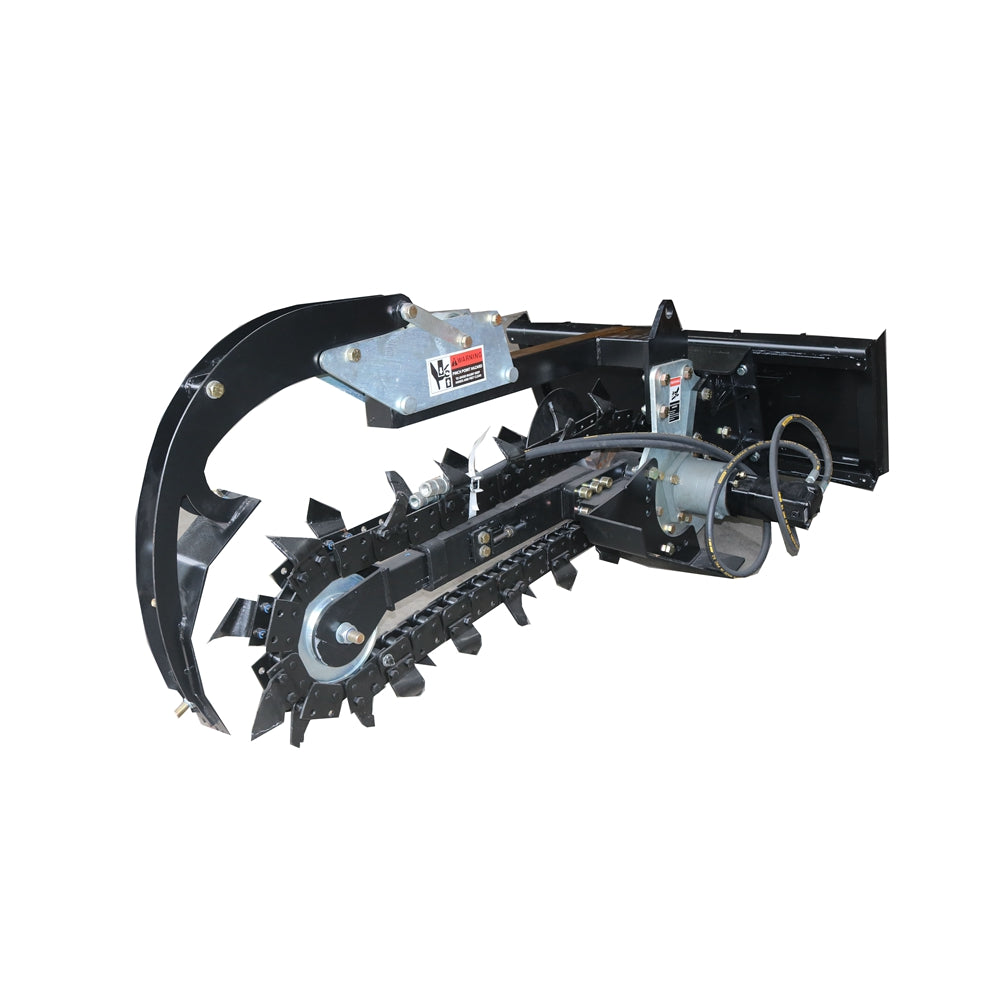Landy Attachments Skid Steer Trenchers Attachment with Adjustable Depth Control Foot, Universal Mount Plate