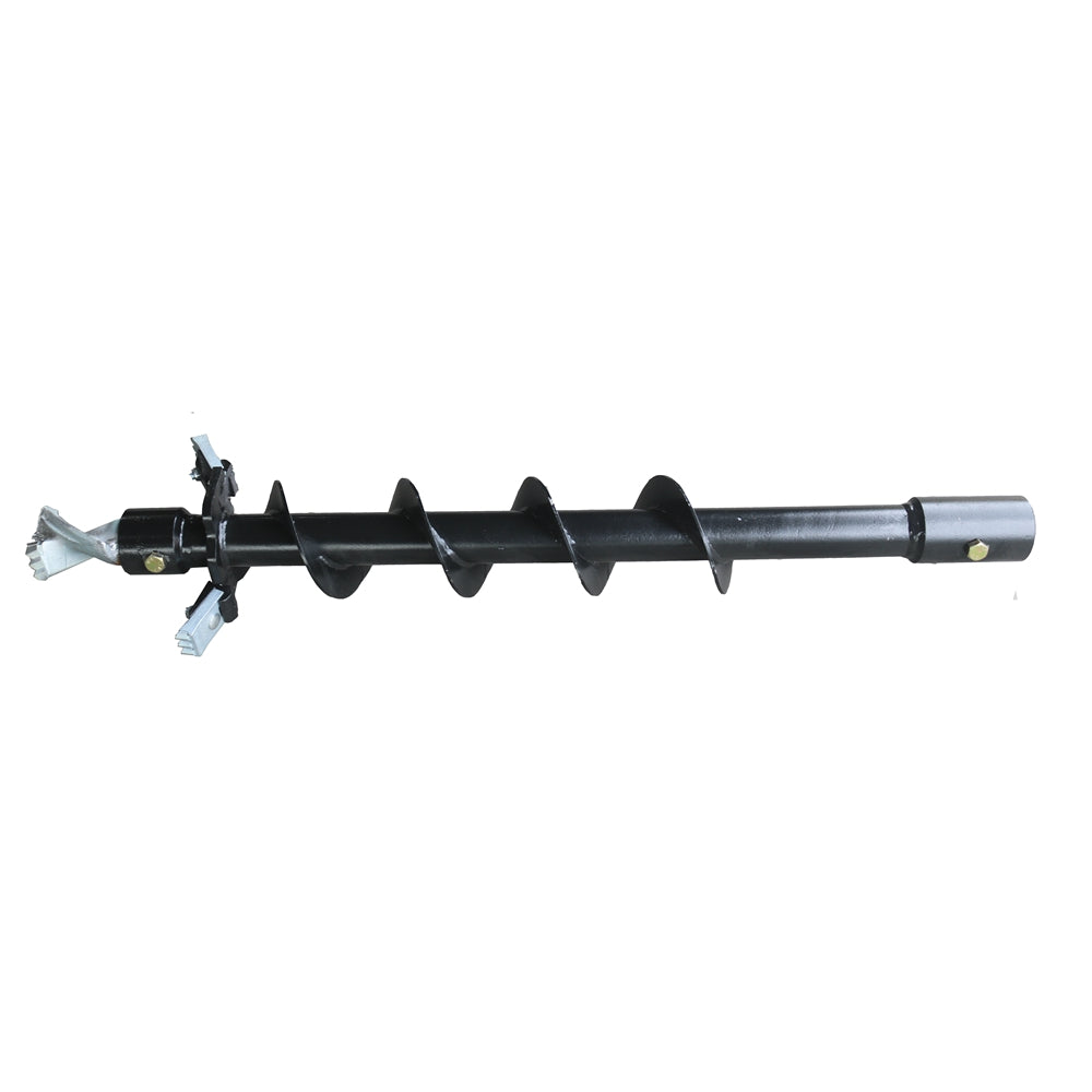 Landy Attachments 6" Diameter Compact Auger 46" Depth for Diggers Shaft & Dual-Bolt Connection, Replaceable Edges - 0